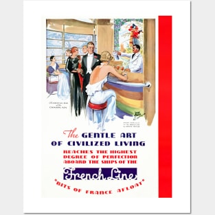 Vintage Travel Poster France French Line Cruise Ship Posters and Art